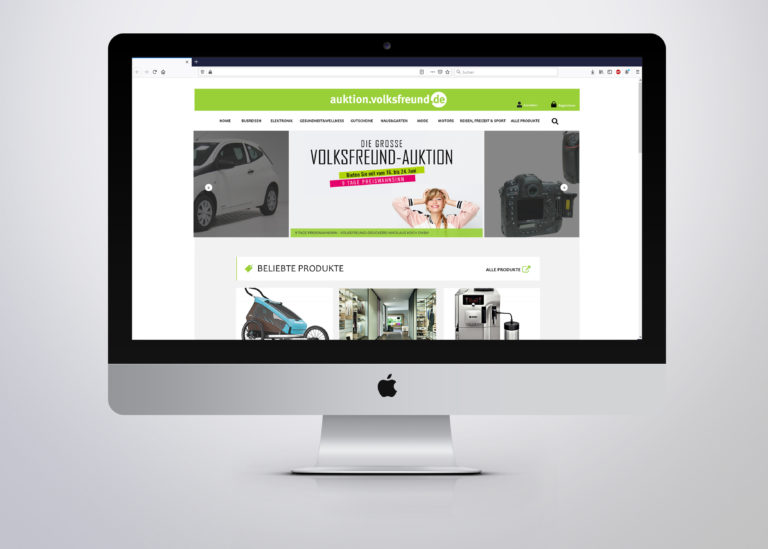 WebDesign der Auktionswebseite des Medienhauses Trierischer Volksfreund